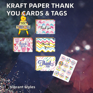 Étiquette suspendue en papier kraft personnalisée, carte de visite avec logo, emballage cadeau en anglais, décoration et autocollants pour enveloppes - Product Image 2