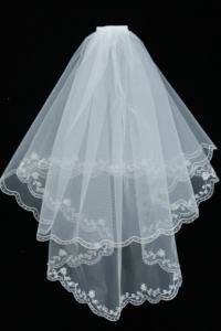 V9037W1-1 ricamo velo con chiaro perline di cristallo bordo fornitore di nozze - Product Image 2