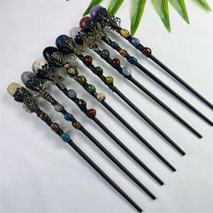 Hot <span class=keywords><strong>Sale</strong></span> DIY Tumble Hand craft Kristall Zauberstäbe Kies Rosenquarz Handwerk Heils teine Cosplay Zauberer Zauberstab für Kinder Geschenk - Product Image 6