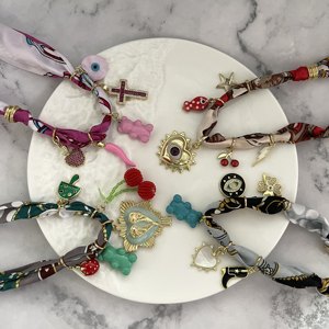 Nuevo Collar de Moda con Accesorios, Ojo Turco, Cereza, Pez, Corazón, Oso, Cruz, Estrella, Manzana, Hongo, Chile, Collar de Cuerda - Product Image 2