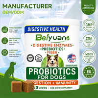 Probiotiques, enzymes et prébiotiques pour soutenir la digestion et l'immunité des chiens, sous forme de friandises molles au goût de poulet