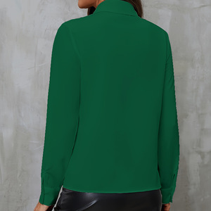 เสื้อเชิ้ตชีฟองทรงหลวมแขนยาวสไตล์ใหม่สำหรับผู้หญิง แต่งระบาย แฟชั่นทันสมัย - Product Image 5