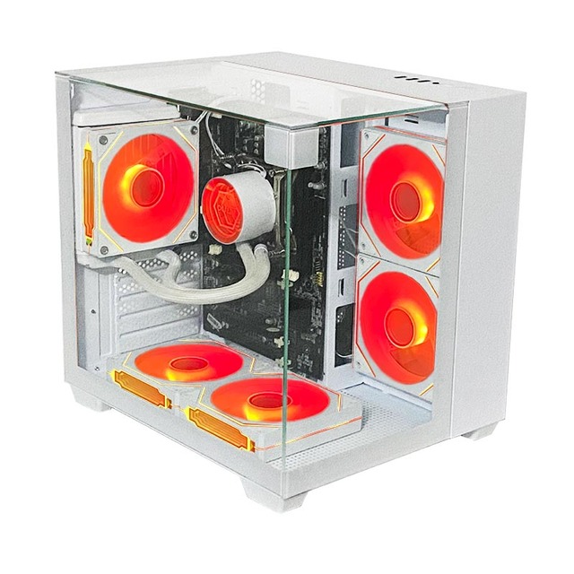 Pcooling Compact Gaming Pc Case With Tempered Glass Pre-Installed Rgb Fans And Optimized Airflow For High-Performance Builds