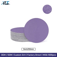 Disque abrasif en céramique d'alumine violette de 5 pouces (125 mm) OEM/OBM P400 à fixation auto-agrippante pour ponçage à sec, idéal pour la retouche automobile
