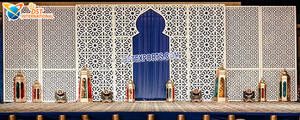 Decoración de Escenario con Temática de Bodas Modernas de las Noches Mágicas de Arabia, Material de Fibra de Vidrio, Diseño Portátil para Recepciones de Bodas Reales - Product Image 6