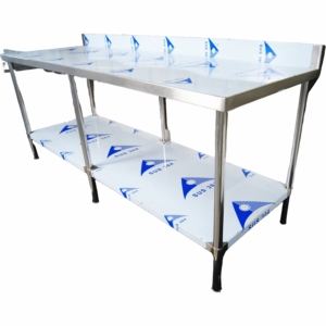VICTORY, mesa de acero inoxidable personalizada, Banco SS con protector contra salpicaduras, equipo de panadería y catering para snack bar y restaurantes - Product Image 1