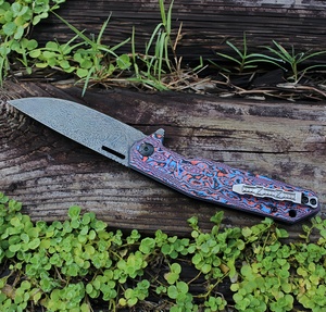 Mới Bán G10 Xử Lý Tự Vệ Gấp Dao Laser Khắc Damascus Mô Hình Săn Bắn Sinh Tồn Cắm Trại Chiến Thuật Bỏ Túi Dao - Product Image 5