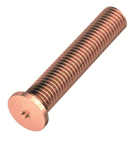 1/4-20, 5/6-18 Flanged CD Weld Stud Grade 4.8 Baja Karbon Berlapis Tembaga untuk Pengelasan Capacitor Discharge