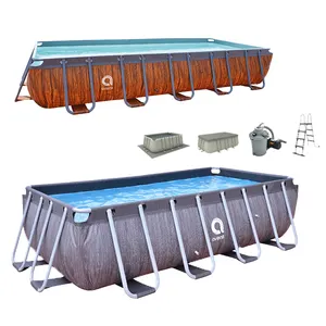 Grande piscina de metal retangular portátil do pvc acima do solo da piscina