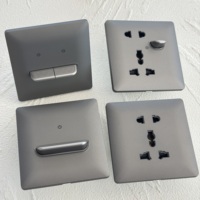Nuevo Interruptor de Pared Mkee Ahome 16A Europeo Alemán Francés, Enchufe 13A Estándar del Reino Unido, Acabado Gris Mate Suave, Diseño Moderno