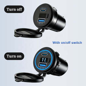 Personalizado 1224 V Rv Golf Cart Marine Moto Qc 3,0 Usb-A <span class=keywords><strong>Doble</strong></span> Usb-C Puerto Pd Cargador Toma de corriente <span class=keywords><strong>Adaptador</strong></span> de corriente con cubierta - Product Image 3