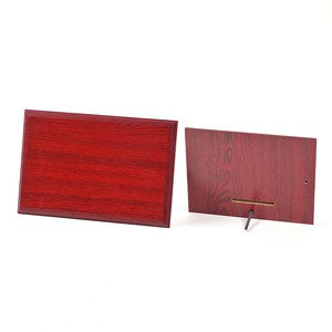 Targa in legno MDF rossa personalizzata all'ingrosso per il certificato di medaglia mostra finitura verniciata noce Keepsake - Product Image 3