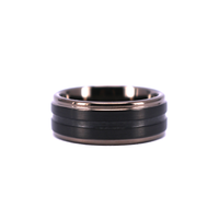 Two Tone Black Gun metal und Step Edge Wolfram Ehering für Männer Modische Ringe