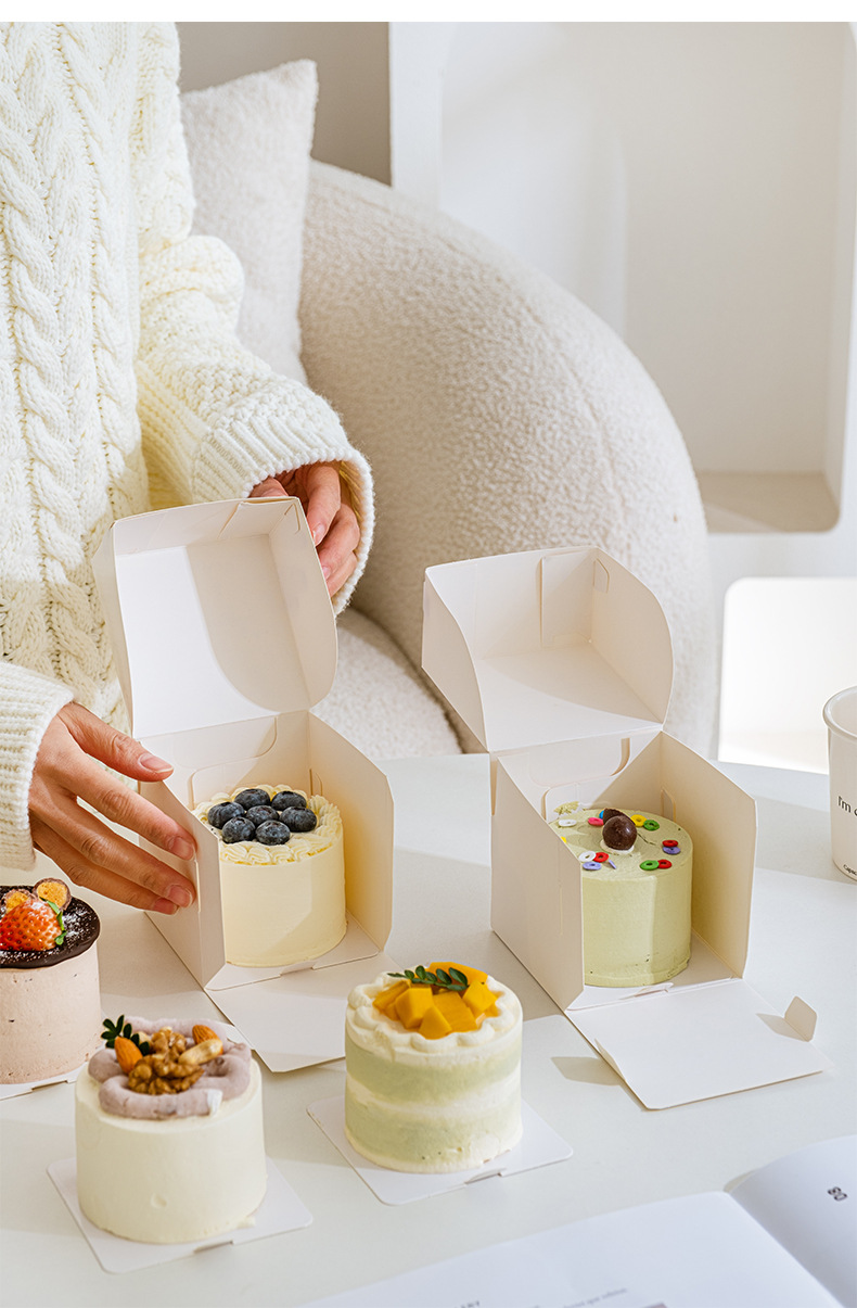 Ins Style 3 Inch Mousse Cake Dessert Packing Box Bread Paper Box