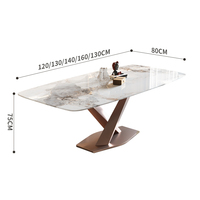 Ensemble de table à manger de luxe 6-8 places, plateau en pierre frittée, mobilier chinois, table de cuisine en béton, salle à manger, matériau en marbre