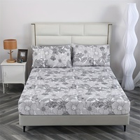 Ensemble de draps ajustés 3 pièces en polyester tricoté imprimé, écologique, imperméable, doux pour la peau, style américain, housse de lit, protège-matelas