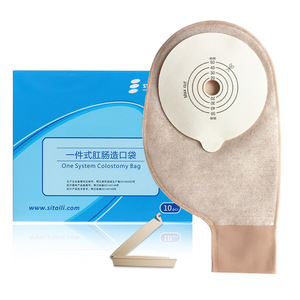 Sac de colostomie Steadlive One System 101050, jetable, de qualité médicale, avec barrière adhésive pour la peau - Product Image 1