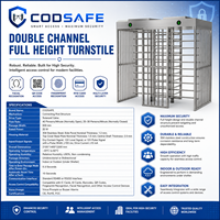 Portique de sécurité à prix d'usine, portillon carré à double voie pleine hauteur, tourniquet RFID avec reconnaissance faciale pour aéroports et chantiers