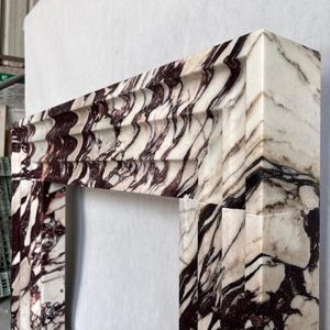 Hermosa púrpura Calacatta Viola Mármol Piedra Chimenea Blanco Veteado Mármol Mantel - Product Image 2