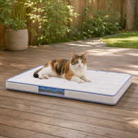 Matelas pour chat Catio avec matelassage floral, fenêtre latérale transparente, base antidérapante, rafraîchissant et en silicone souple pour enclos pour chats