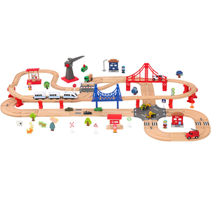 Juego de trenes de madera Vías Ferrocarril Juguetes educativos de madera para niños de 3 a 7 años - Product Image 3
