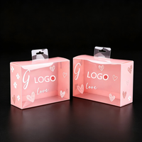 Boîte d'emballage personnalisée en plastique PET transparent pour éponge à maquillage, avec design pliable et imprimé