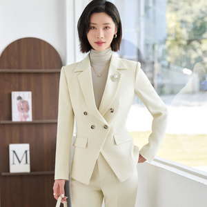 Giacca <span class=keywords><strong>abito</strong></span> <span class=keywords><strong>verde</strong></span> scuro tuta autunno doppiopetto da donna abbigliamento professionale di fascia alta Super bel tailleur da strada fritto. - Product Image 2