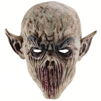 Masque intégral en latex monstre effrayant à peau usée, motif rayé de sang, pour cosplay effrayant – Grande Vente