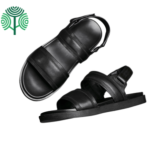 Sandales d'extérieur pour hommes en cuir de vache 100% authentique, mules, sabots, confortables, respirantes, antidérapantes, chaussures d'été - Product Image 2