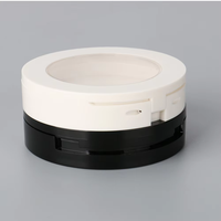 OMI Blanc et Noir Étui à poudre compact Blush vide rond personnalisé avec fond de teint miroir