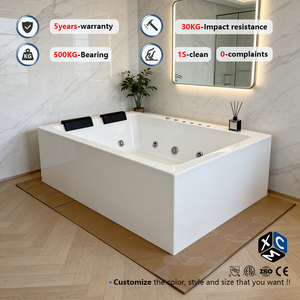 Bañera de Hidromasaje Acrílica Independiente para 1-2 Personas, Diseño Moderno, Ecológica, de Lujo, Color Blanco, con Grifo, para Baño Interior, Ideal para Proyectos Inmobiliarios - Product Image 2
