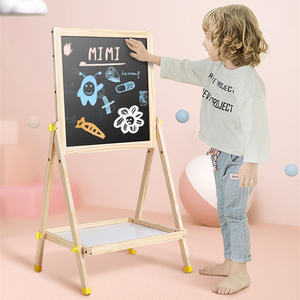 Sıcak satmak kara tahta çift taraflı manyetik çizim kurulu renk çerçeve ahşap çok fonksiyonlu tahta çocuklar için - Product Image 4