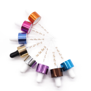 Cuentagotas de aluminio dorado brillante plateado con pipeta de vidrio para botellas cuentagotas de vidrio cosmético cuentagotas de pipeta de vidrio - Product Image 1