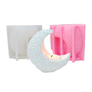 Árabe islámico Eid velas perfumadas en forma de Luna tarro de vela yeso cemento resina adornos artesanías molde de silicona - Product Image 6