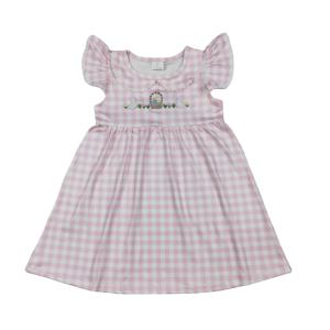 Robe trapèze à volants imprimée lapin de Pâques pour petites filles, collection été RTS Boutique, vente en gros de vêtements pour enfants - Product Image 1