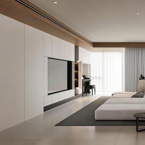 Functional Custom Solid Wood <strong>TV</strong> <strong>Wall</strong> for Living Room with Modern <strong>Shelving</strong> Options and Convenient Storage - Product Image 2