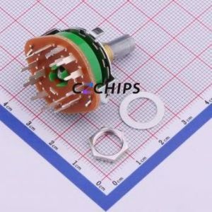 SRRM342800 Rotary Switch Through hole Component (THT) Switch 4 Cylindrical (with Slot) PC Pin Short Circuit - Product Image 2