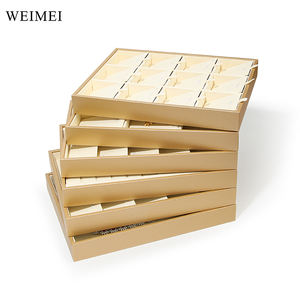 WEIMEI - Bandeja Organizadora de Joyería de Microfibra Blanca y Dorada de Lujo, Caja para Collares, Anillos, Colgantes, Pulseras, Exhibición de Joyería - Product Image 5