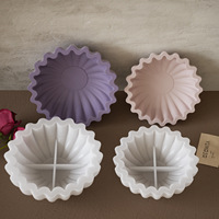 Moule en silicone Poppy, plaque ronde à dentelle ondulée, pour bougies, coupelles et bols de rangement, pour la création de bijoux en résine époxy et de créations en plâtre