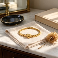 Bracelet Cœur HaoMi en Acier Inoxydable Plaqué Or 18K – Design Chic et Tendance Unisexe, Inaltérable, Minimaliste et Haut de Gamme – Nouvelle Tendance Mode