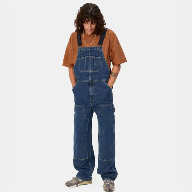 Op Maat Gemaakte Jumpsuit Bretels Broek Multi-Pocket Overalls Cargo Broek Dubbele Knie Slabbetje Overall Denim Tuinbroek Heren