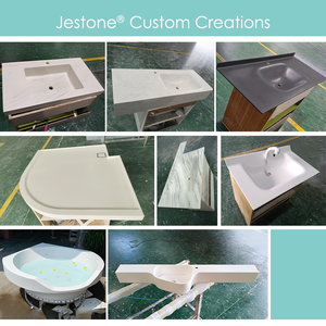2023 jestone החדש קישוט חם מכירת משטח מוצק מרבלל אגן כביסה כיור לחדר אמבטיה - Product Image 5