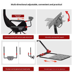Simulateur de course pour PS5, cockpit <span class=keywords><strong>pliable</strong></span>, siège réglable, cadre <span class=keywords><strong>pliable</strong></span> complet, configuration de conduite de jeu, club sportif - Product Image 3