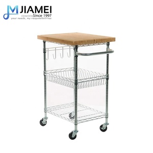 رف منظم للمطبخ من جيامي بثلاث طبقات، سلة سلكية، عربة أرفف سلكية - Product Image 3