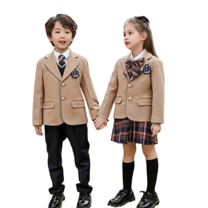 Uniforme scolaire britannique FUYI pour filles, modèles de jupes-culottes bleues, chemisiers d'uniforme scolaire pour filles, uniforme pour la <span class=keywords><strong>maternelle</strong></span>, le collège et le lycée - Product Image 4
