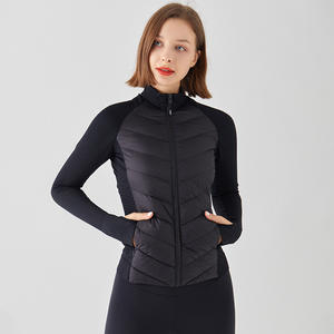 Yoga sport doudoune femmes manteau de course court petits vêtements rembourrés en coton chaud coupe-vent élastique vêtements de fitness - Product Image 3