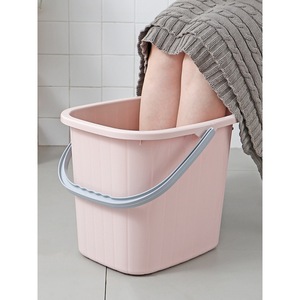 Thickened <b>large</b> rectangular water bucket, suitable for household use, laundry, mop, student dormitory, and foot bath. - Product Image 4