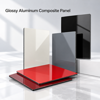 Panneau composite en aluminium noir brillant revêtu de PE 4x8 pieds pour panneaux de porte de meubles