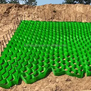 Yol arazi muhafaza geocell eğim kararlılığı için gri dokulu 445mm HDPE toprak sabitleyici polimer