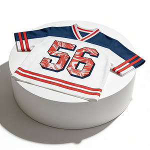 Maillot de football personnalisé, T-<span class=keywords><strong>shirt</strong></span> streetwear pour hommes et femmes, style hip-hop, avec numéros graphiques imprimés, coupe oversize, col en V, en maille, coupe carrée - Product Image 3